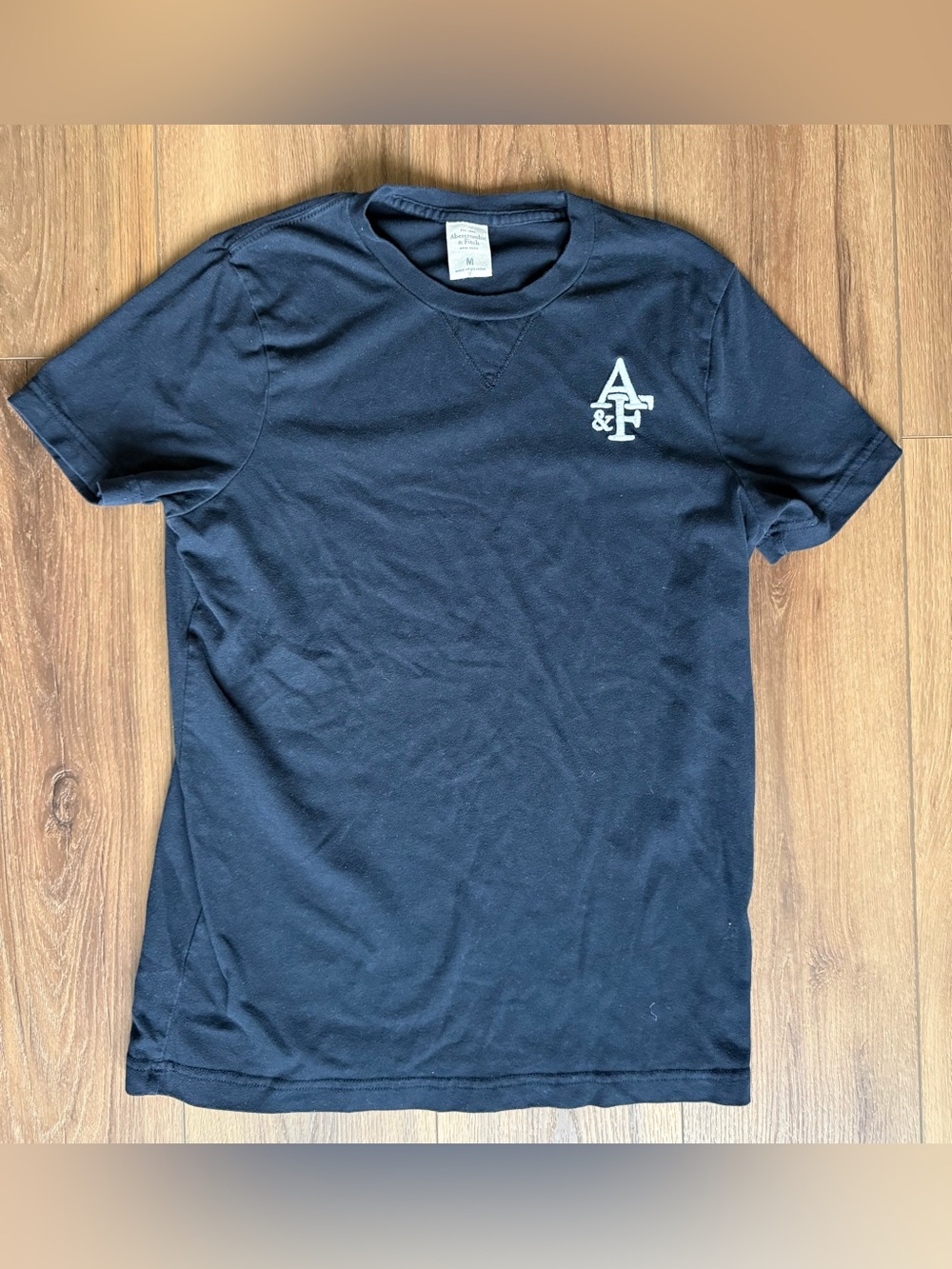 Vintage Y2k 90s Abercrombie & Fitch Mens Medium T-Shirt Blue Cotton A&F Logo